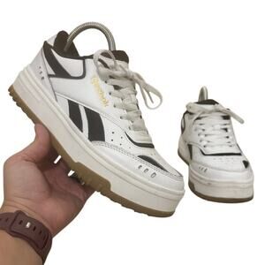 Reebok BB 4000 II White Black Gum Leather Sneakers Men’s 7 / Women’s 8.5